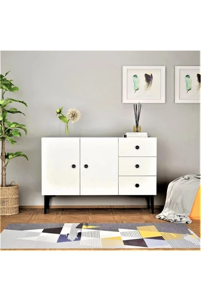 DEMONTE DECOR Avatar Konsol, Çok Amaçlı Dolap, Ayakkabılık Beyaz-beyaz