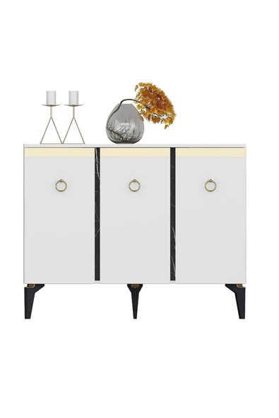 DEMONTE DECOR Ada Konsol Beyaz-royalmermer-altın - 3