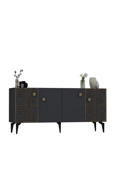 DEMONTE DECOR OSSO KONSOL ANTRASİT (CEVİZ DESEN) - 6