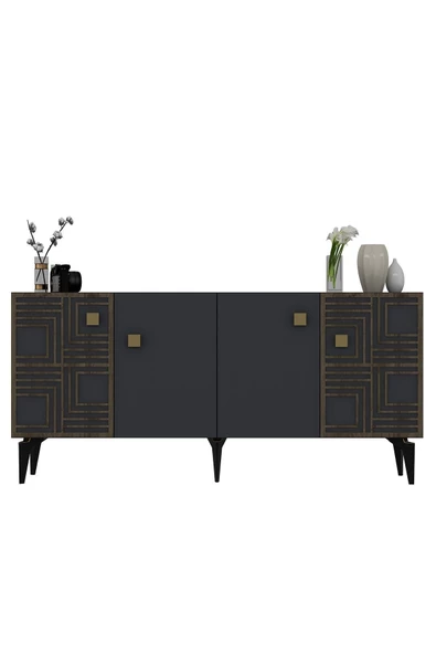 DEMONTE DECOR OSSO KONSOL ANTRASİT (CEVİZ DESEN) - 5