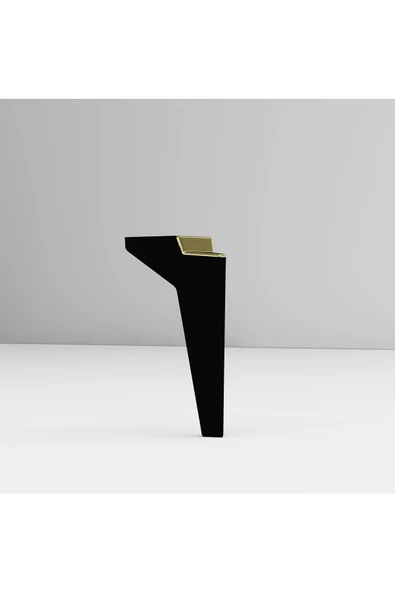 DEMONTE DECOR Elegancee 19 Cm Sehpa,tv Ünitesi Mobilya Ayağı ( 5 Adet) Siyah-Altın - 3