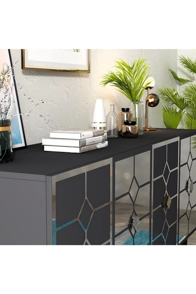 DEMONTE DECOR IRMAAK KONSOL ANTRASİT-GÜMÜŞ - 4