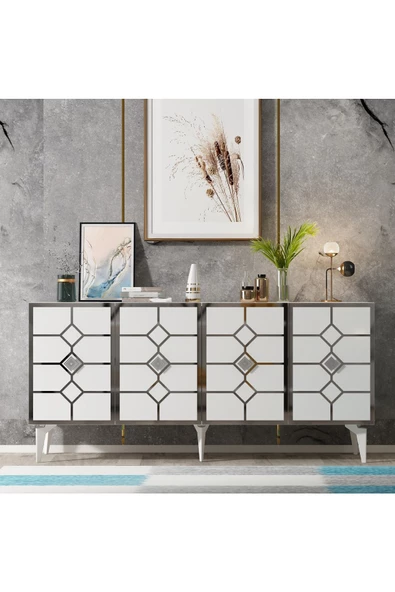 DEMONTE DECOR ÇAĞLAA KONSOL BEYAZ-GÜMÜŞ