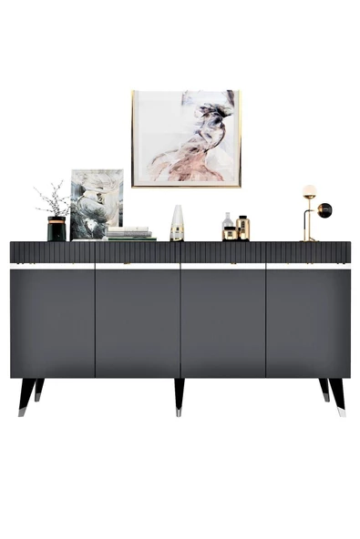 DEMONTE DECOR DEFFNE KONSOL ANTRASİT-GÜMÜŞ - 4