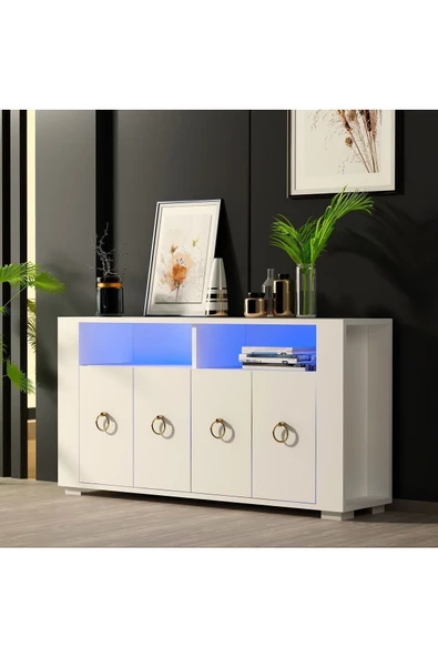 DEMONTE DECOR Klein Led Aydınlatmalı Konsol Beyaz - 2