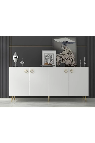 DEMONTE DECOR DROP KONSOL BEYAZ-ALTIN - 2