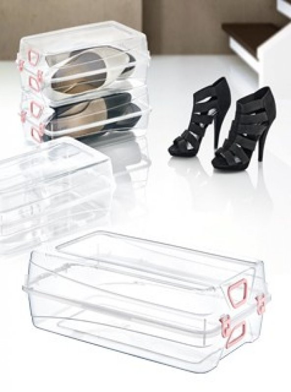 KADIN AYAKKABI SAKLAMA KUTUSU KİLİTLİ AYAKKABI KUTUSU 33x20x11 cm ürün görseli 1