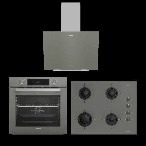 Arçelik Gri Uygun Cam Ankastre Set ürün görseli