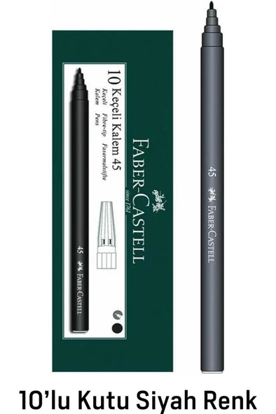 Faber Castell Keçeli Kalem Siyah - 10 Adet