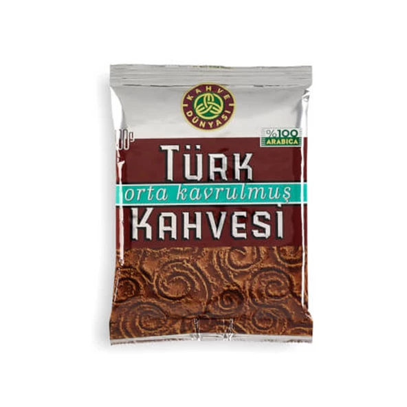 Kahve Dünyası Orta Kavrulmuş Türk Kahvesi̇ 100 Gr  Paket (5 Adet)