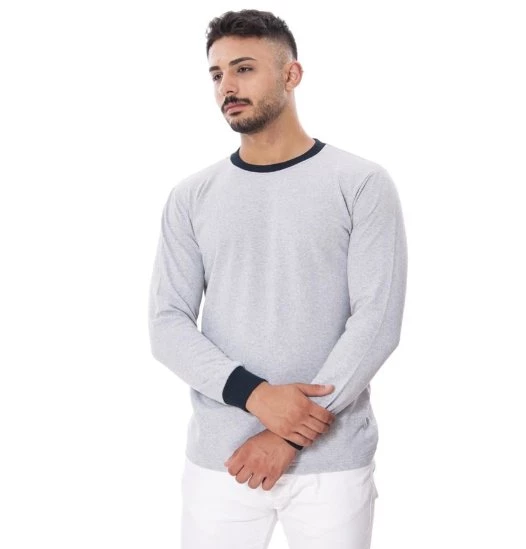 SIFIR YAKA İKİ İPLİK SWEAT GRİ 3XL