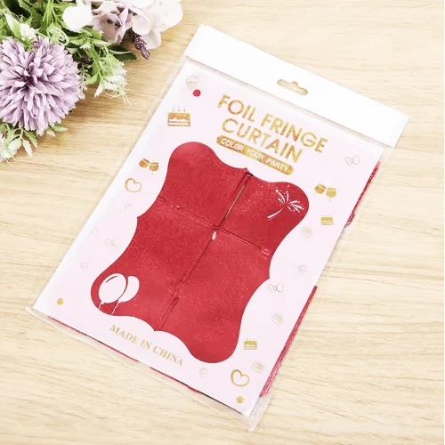 Kırmızı Simli Fon Perde 1x2 m - Resim 2