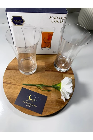 Madame Coco Grace 4'lü Kristal Meşrubat Bardağı Seti - 340ML - Resim 3