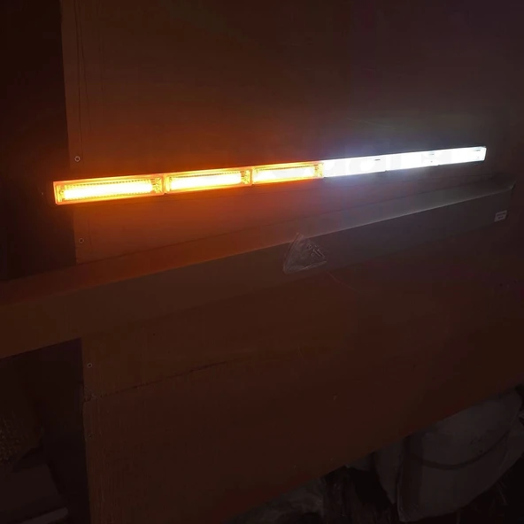 Off Road/İş Makinası/Çekici/Traktör 6p Cob Bar Led Turuncu-Beyaz-Cakkar Modlu-88cm-Videolu Anlatım