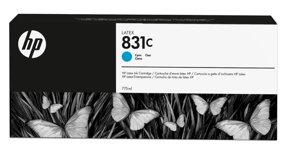 HP 831C Cyan 775 ml. Mavi Orijnal Latex Mürekkep Kartuşu (CZ695A) ürün görseli