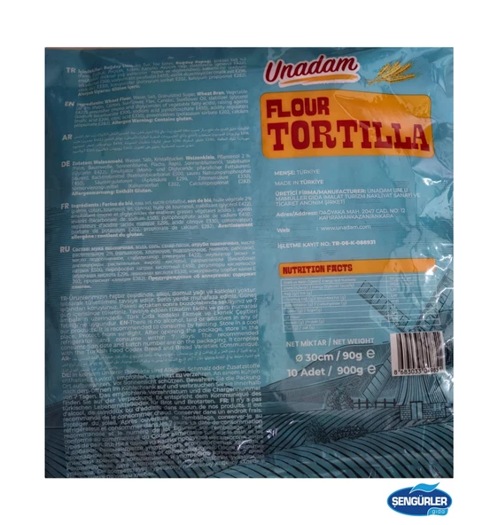 TORTİLLA LAVAŞ EKMEĞİ 30CM 90GR 10LU