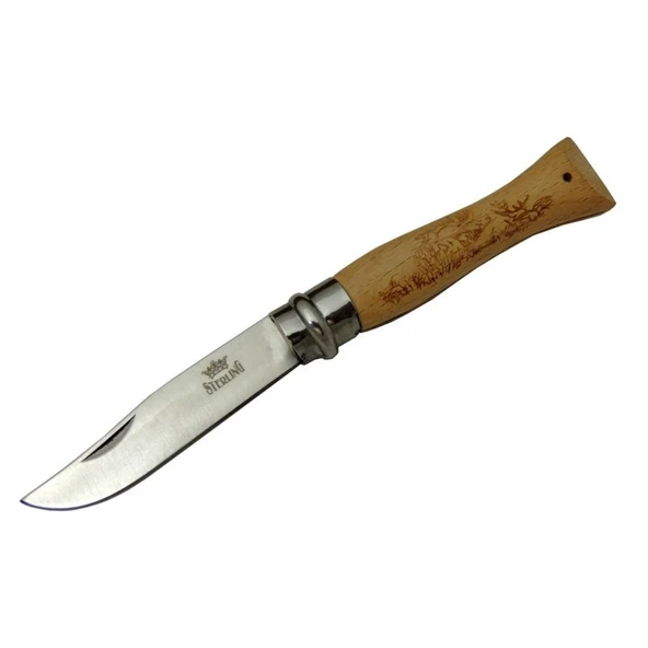 Sterling T0195 Bahçe Çakı 16 cm - Ahşap Sap, Bilezikli, Kılıflı - 1