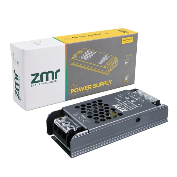 ZMR-701/B.00 12 Volt 5 Amper 60 Watt Slim Metal Kasa Adaptör