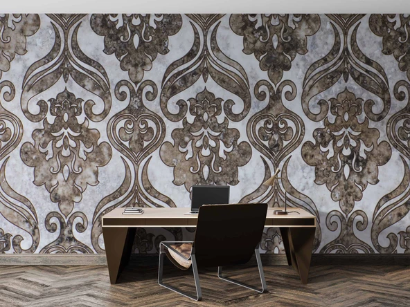Motifli Mermer Desenli Duvar Kağıdı - 4