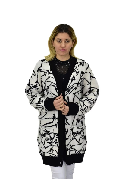 Kadın Leopar Desen Cepli Hırka 7631 BGL-ST04080 - Resim 5