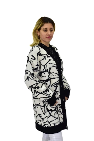 Kadın Leopar Desen Cepli Hırka 7631 BGL-ST04080 - Resim 3