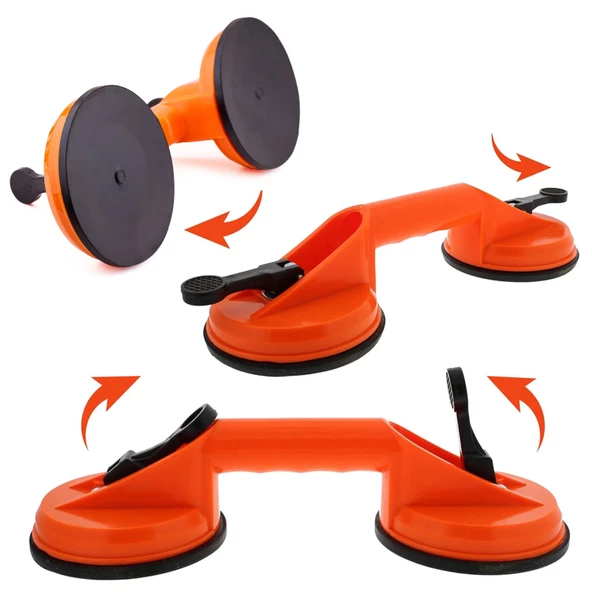 Vantuz Cam Vantuzu Vakumlu Cam Fayans Ahşap Tutucu Taşıma Araba Kaporta Göcük Çektirme 2'li Plastik - Resim 7