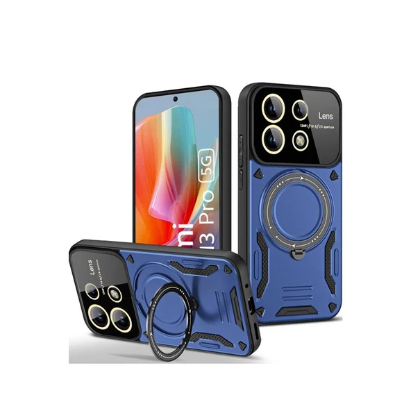 Smody Xiaomi Redmi Note 13 Pro 5G İle Uyumlu Kılıf Joy Lens Standlı Kapak - 3