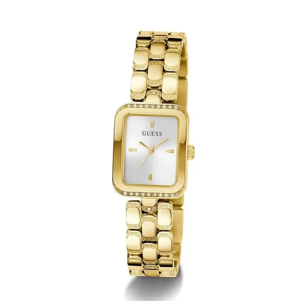GUESS GUGW0865L2 ALTIN KAPLAMA DİKDÖRTGEN TAŞLI KADIN KOL SAATİ - 5