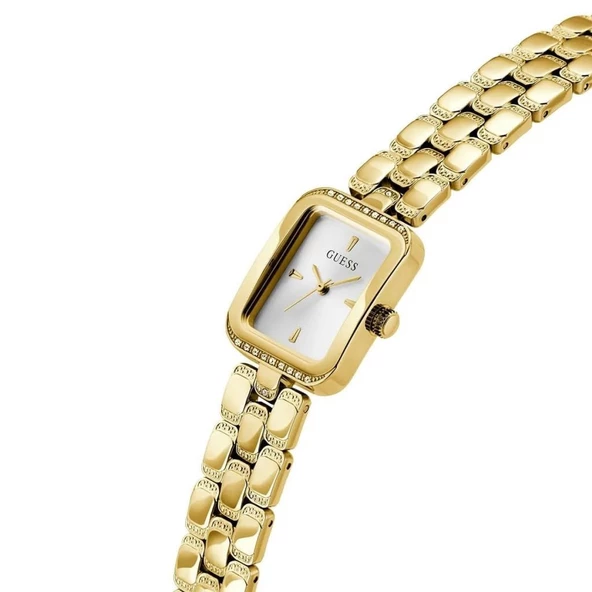 GUESS GUGW0865L2 ALTIN KAPLAMA DİKDÖRTGEN TAŞLI KADIN KOL SAATİ - 4