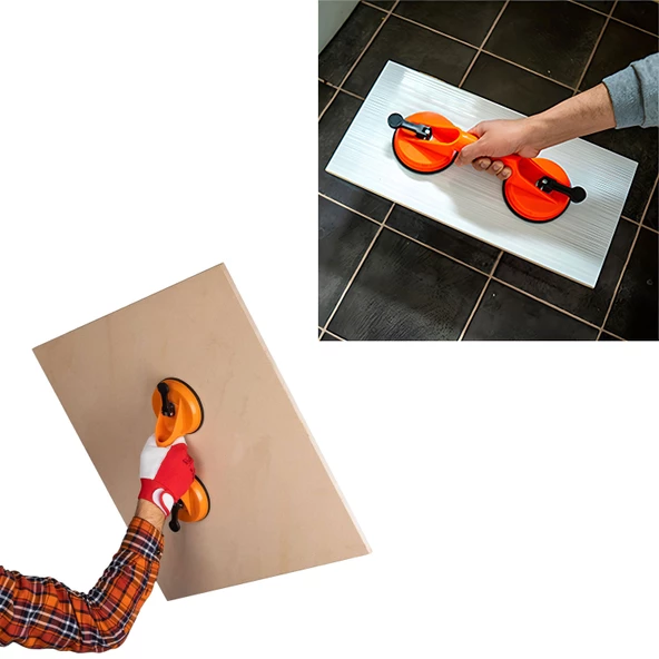 Vantuz Cam Vantuzu Vakumlu Cam Fayans Ahşap Tutucu Taşıma Araba Kaporta Göcük Çektirme 2'li Plastik - Resim 4