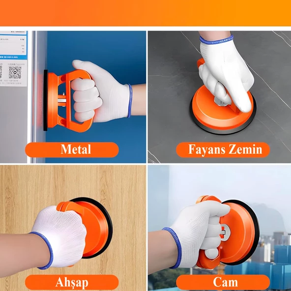 Vantuz Cam Vantuzu Vakumlu Cam Fayans Ahşap Tutucu Taşıma Araba Kaporta Göcük Çektirme Plastik Tekli - 3