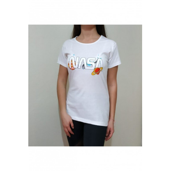 NASA Tshirt Krem Rengi  S Beden