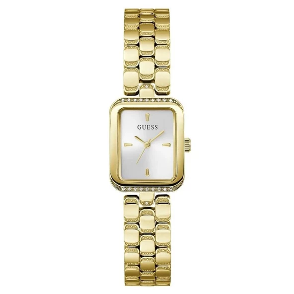 GUESS GUGW0865L2 ALTIN KAPLAMA DİKDÖRTGEN TAŞLI KADIN KOL SAATİ
