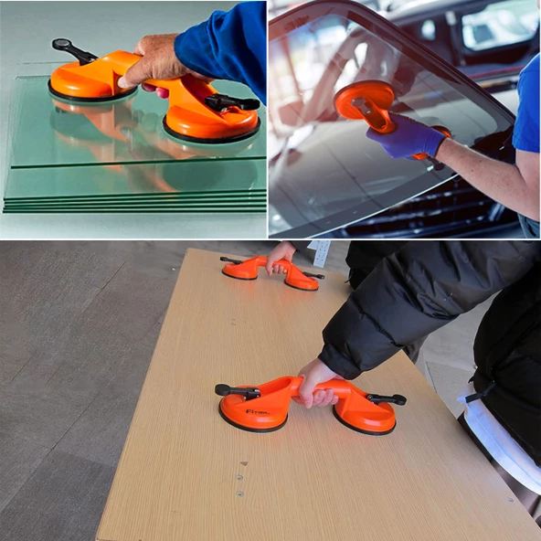 Vantuz Cam Vantuzu Vakumlu Cam Fayans Ahşap Tutucu Taşıma Araba Kaporta Göcük Çektirme 2'li Plastik - Resim 2