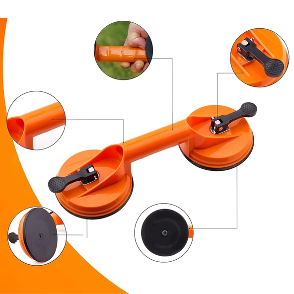 Vantuz Cam Vantuzu Vakumlu Cam Fayans Ahşap Tutucu Taşıma Araba Kaporta Göcük Çektirme 2'li Plastik - Resim 6