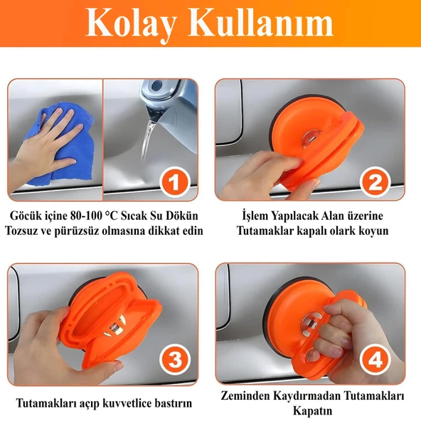 Vantuz Cam Vantuzu Vakumlu Cam Fayans Ahşap Tutucu Taşıma Araba Kaporta Göcük Çektirme Plastik Tekli - 6