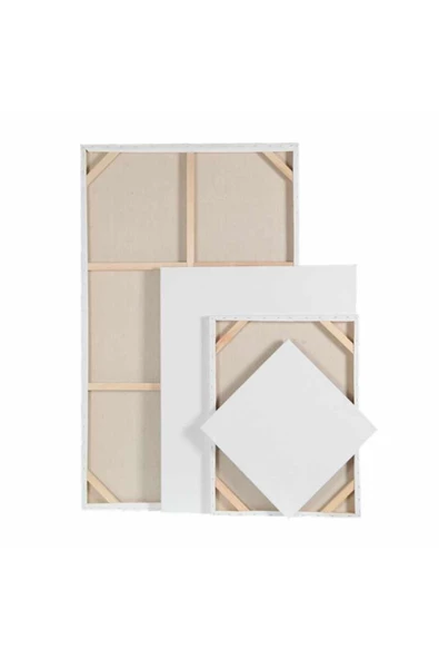 20x20cm 5'li Kare Set Arkadan Zımbalı Yüksek Kaliteli Astarlı Hazır Tuval Boş Kanvas Tablo - Resim 7