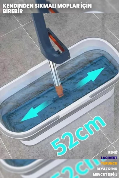 Kendinden Sıkmalı Katlanır Kovalı Lüx Mop Set - 4
