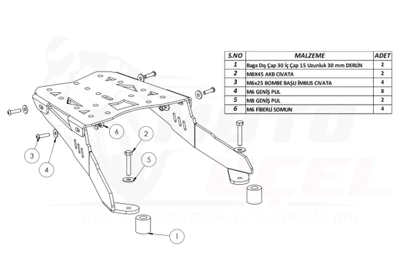 TVS JUPİTER 125 TOPCASE ÇANTA TAKMA DEMİRİ (2022-2024) - 2
