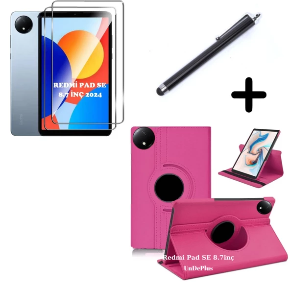 Xiaomi Redmi Pad SE 8.7inç Kılıf Dönen Tablet Kilifi Ekran Koruyucu+Kalem (RedmiPad SE 11inç Değildir) - 3