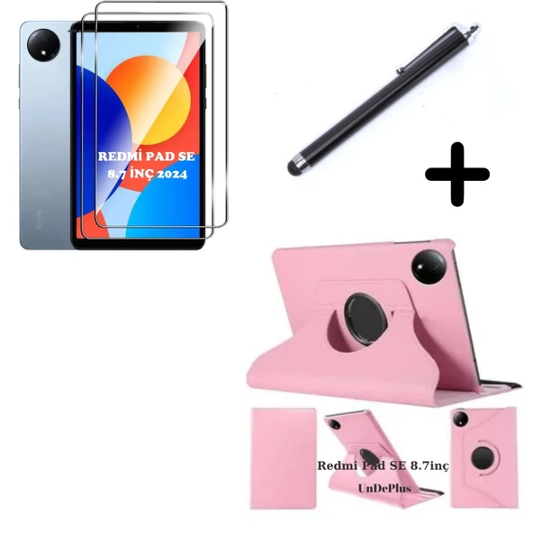 MobaxAksesuar Xiaomi Redmi Pad SE 8.7inç Kılıf Dönen Tablet Kilifi Ekran Koruyucu+Kalem (RedmiPad SE 11inç Değildir) - 7