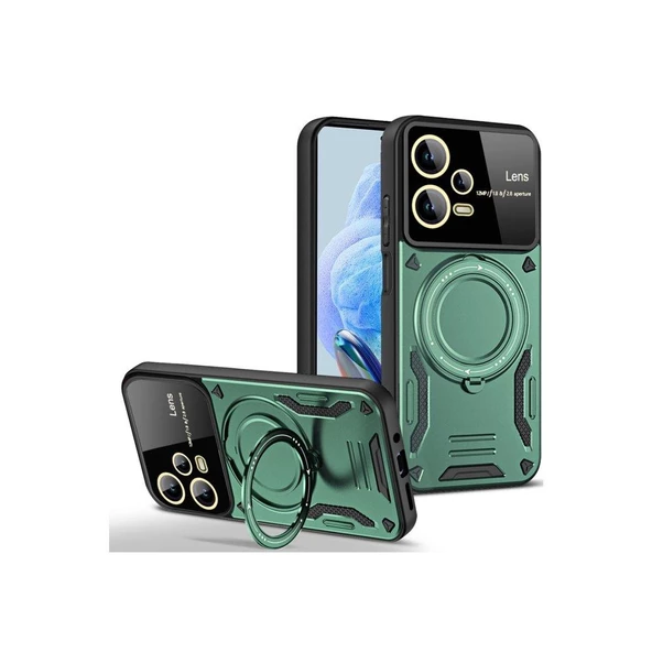 Smody Xiaomi Redmi Note 12 Pro 5G İle Uyumlu Kılıf Joy Lens Standlı Kapak - 2