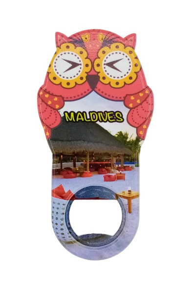 Maldivler Temalı Baykuş Magnet Kapak Açacak - Resim 3