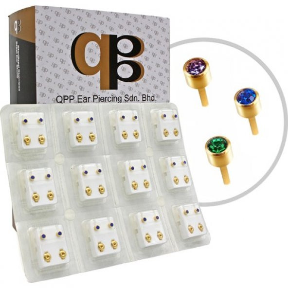 Qpp Kulak Delme Küpesi 12 Çift Sarıya Karışık - 2