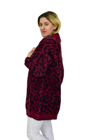 Kadın Leopar Desen Hırka 101002 BGL-ST04079 - Resim 4