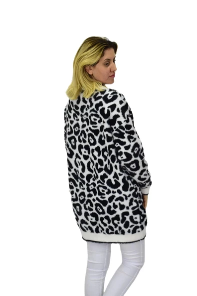 Kadın Leopar Desen Hırka 101002 BGL-ST04079 - Resim 11