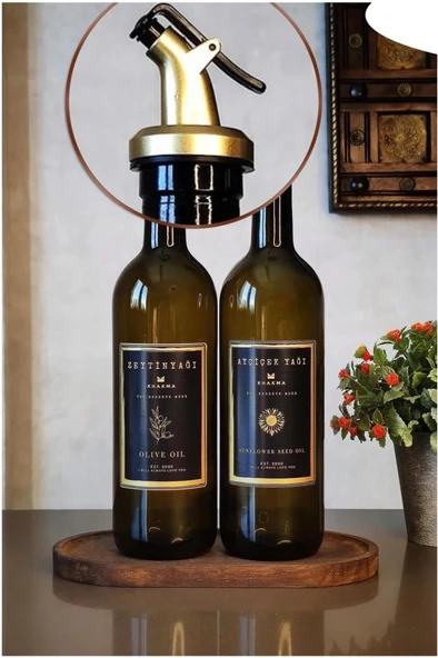 4 Adet Damlatmaz Yağdanlıklık Sirkelik Şişe Ucu Kapağı Tıpası Gold Siyah - 3