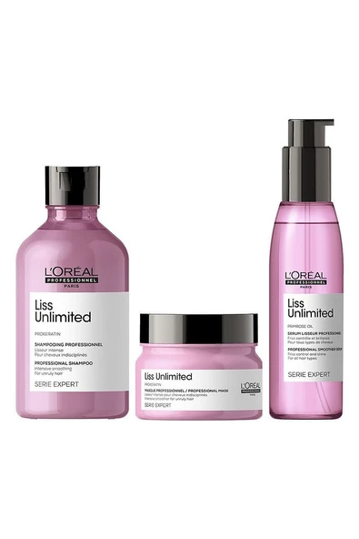 Loreal Serie Expert Liss Unlimited Kabaran Saçlar İçin Sakinleştirici 3' lü SET/GEM-8d563