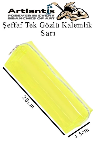 Şeffaf Kalemlik 1 Adet Tek Gözlü Transparan Kalem Kutusu Fosforlu Renkli Silikon Tek Bölmeli Makyaj Kozmetik Çantası - 4