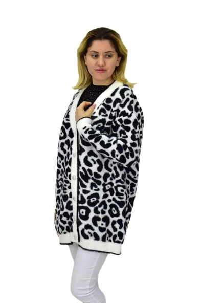 Kadın Leopar Desen Hırka 101002 BGL-ST04079 - Resim 8